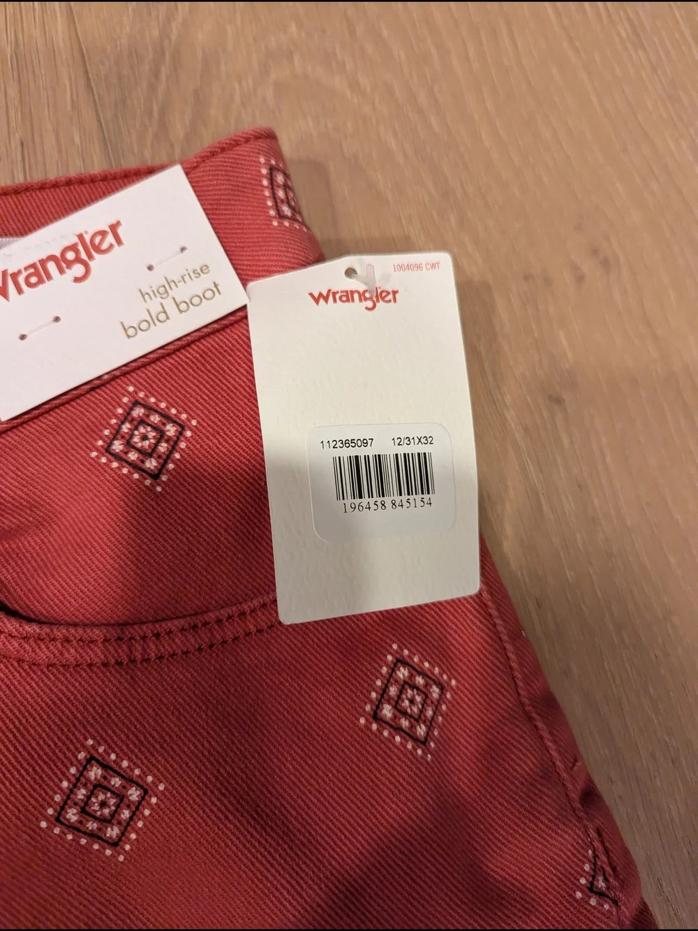 Wrangler Red Bandana Print Boot cut Jeans
